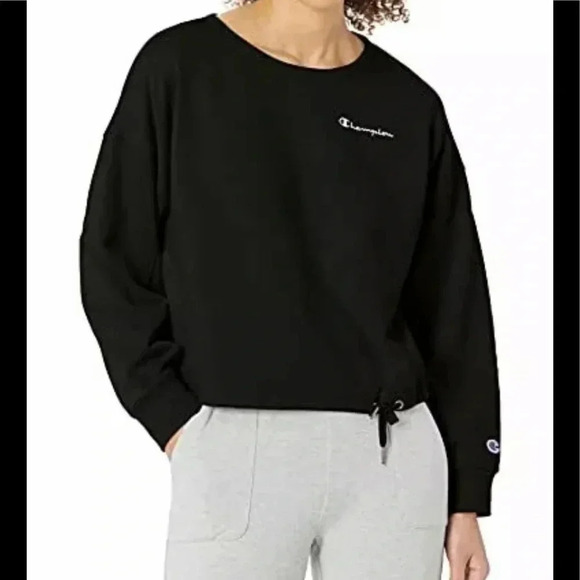 Champion Cropped Sweatshirt French Terry Top Size Medium New - Picture 1 of 10